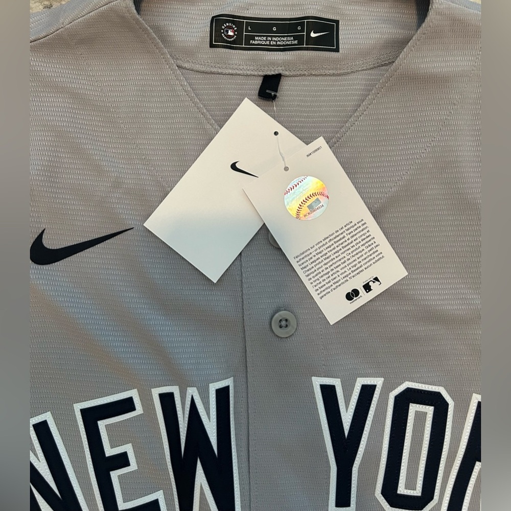 Nike Authentic New York Yankees Giancarlo Stanton #27 Gray Jersey Men’s Size: L - Picture 6 of 7